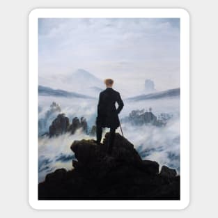 David Friedrich- The Traveler Contemplating a Sea of Clouds - Painter Sticker